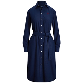 Polo Ralph Lauren Cotton Oxford Belted Skjortekjole, Summer Navy